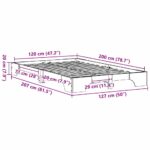 vidaXL rám postele Voskovaný hnedý Drevo 120 x 200 cm Hnedý rám postele – Obrázok 10