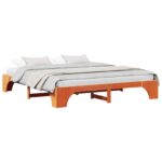 vidaXL Rám postele Voskovaná hnedá Masívne drevo King Dubový rám postele – Obrázok 2