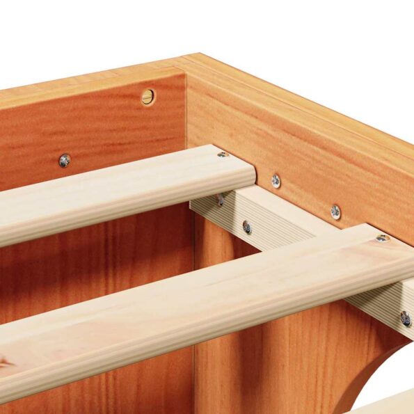 vidaXL Rám postele Voskovaná hnedá Masívne drevo King Dubový rám postele – Obrázok 8