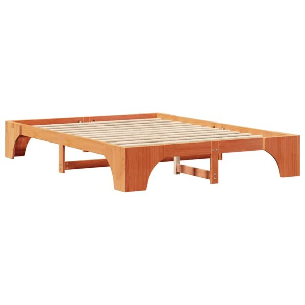 vidaXL Rám postele Voskovaný hnedý Drevo Štandardný dvojlôžkový Trvácny – Obrázok 7