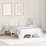 vidaXL Rám postele Biela 120 x 200 cm Masívne borovicové drevo
