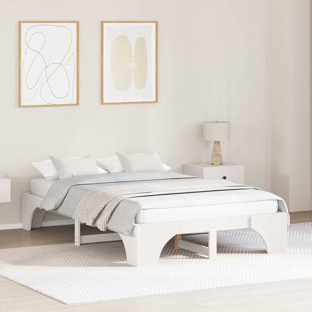 872948_1.jpg vidaXL Rám postele Biela 120 x 200 cm Masívne borovicové drevo – Obrázok 1