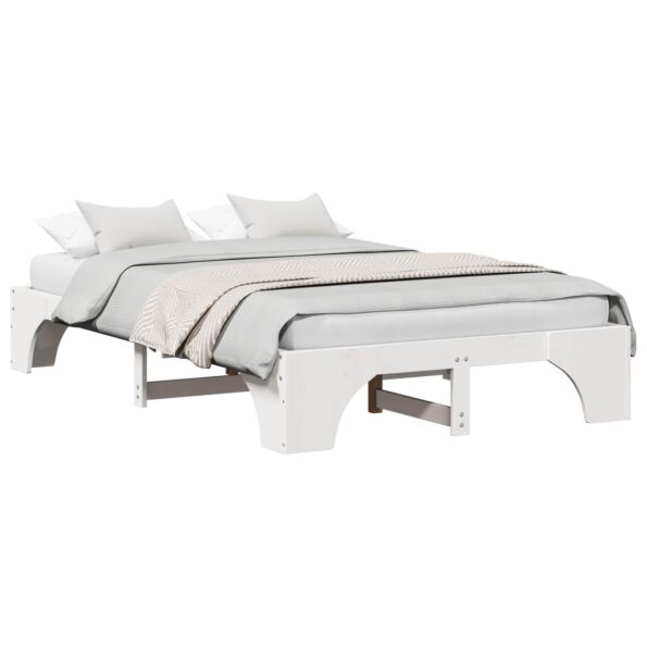 vidaXL Rám postele Biela 120 x 200 cm Masívne borovicové drevo – Obrázok 2