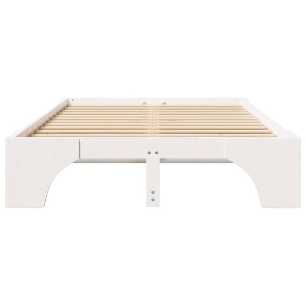 vidaXL Rám postele Biela 120 x 200 cm Masívne borovicové drevo – Obrázok 5