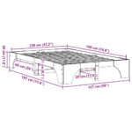 vidaXL Rám postele Biela Masívne drevo 120 x 190 cm Rám postele – Obrázok 10