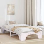 vidaXL Rám postele Biela 90 x 200 cm Masívne borovicové drevo