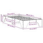 vidaXL Rám postele Biela 90 x 200 cm Masívne borovicové drevo – Obrázok 10