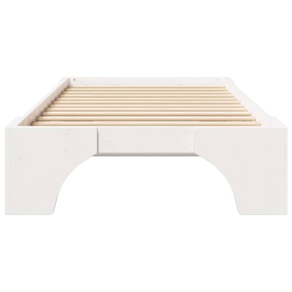 vidaXL Rám postele Biela 90 x 200 cm Masívne borovicové drevo – Obrázok 5