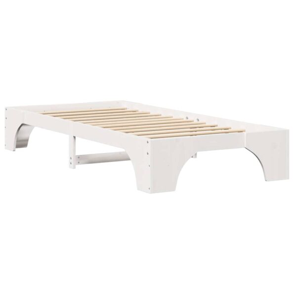 vidaXL Rám postele Biela 90 x 200 cm Masívne borovicové drevo – Obrázok 7