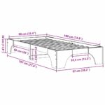 vidaXL Posteľový rám Biela Drevo 90 x 190 cm Minimalistický – Obrázok 10