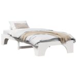 vidaXL Posteľový rám Biela Drevo 90 x 190 cm Minimalistický – Obrázok 2