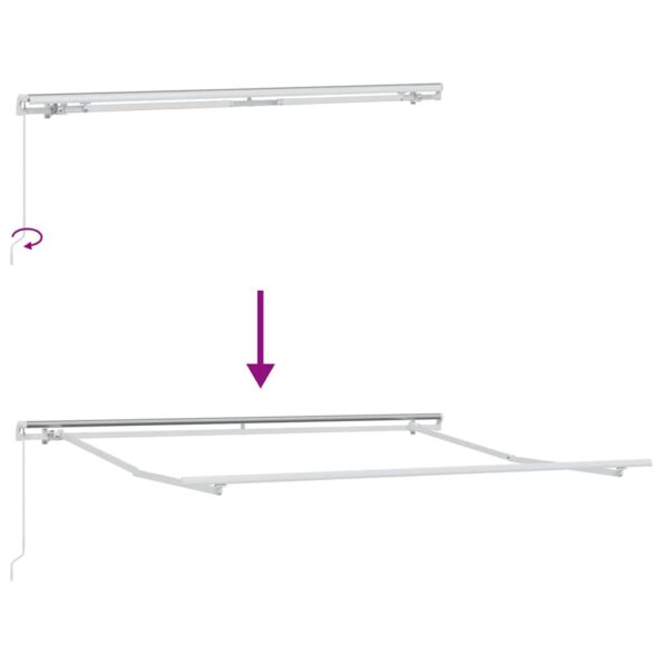 Markíza Manuálny Biela 3,5 x 2,5 m Kov – Obrázok 9