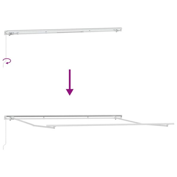 Markíza Manuálny Biela 5 x 3 m Kov – Obrázok 9