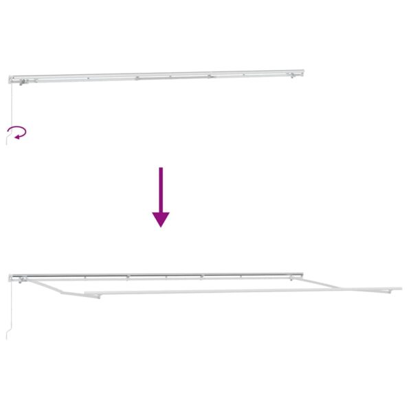 Markíza Manuálny Biela 6 x 3 m Kov – Obrázok 9