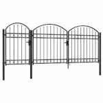 vidaXL Záhradná brána Čierna 175 x 400 cm – Obrázok 2