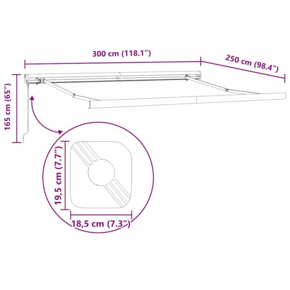 Markíza Antracit 3 x 2,5 m Kov – Obrázok 10