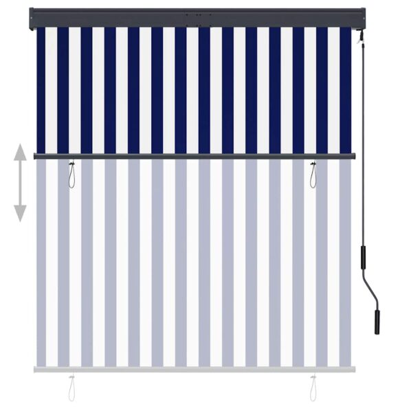 vidaXL Vonkajšia zatemňovacia roleta 140x250 cm modrá a biela – Obrázok 3