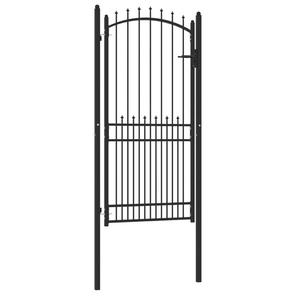 vidaXL Brána do plotu Čierna 100 x 200 cm Povrchovo upravená oceľ – Obrázok 2