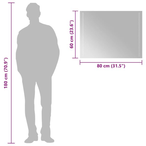 vidaXL LED kúpeľňové zrkadlo 80x60 cm – Obrázok 10
