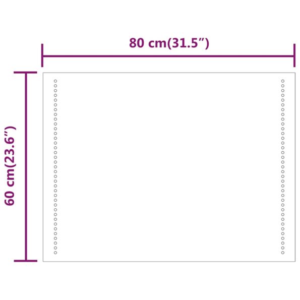 vidaXL LED kúpeľňové zrkadlo 80x60 cm – Obrázok 9