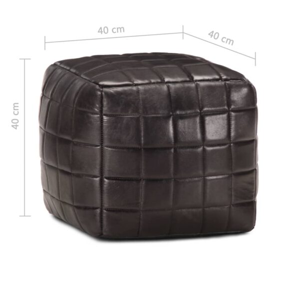 vidaXL Taburetka čierna 40x40x40 cm pravá kozia koža – Obrázok 5