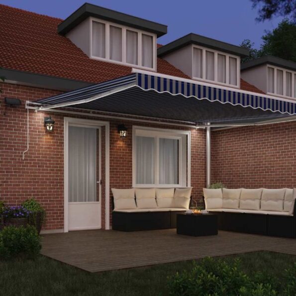 vidaXL Zatemniteľná markíza Modrá a biela 500 × 300 cm – Obrázok 3