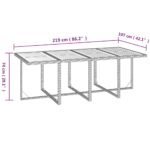 vidaXL 9-dielna záhradná jedálenská súprava s vankúšmi polyratan sivá – Obrázok 10