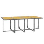 vidaXL 9-dielna záhradná jedálenská súprava s vankúšmi polyratan sivá – Obrázok 7