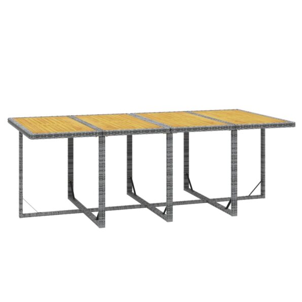 vidaXL 9-dielna záhradná jedálenská súprava s vankúšmi polyratan sivá – Obrázok 7