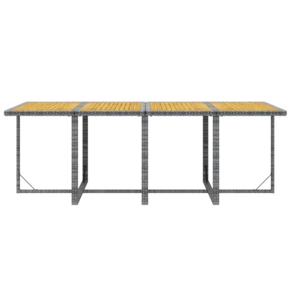 vidaXL 9-dielna záhradná jedálenská súprava s vankúšmi polyratan sivá – Obrázok 8