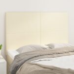 vidaXL Čelo postele krémové 144x5x118/128 cm umelá koža