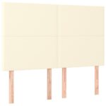 vidaXL Čelo postele krémové 144x5x118/128 cm umelá koža – Obrázok 2