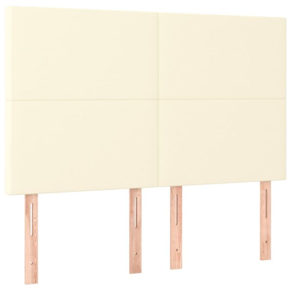 vidaXL Čelo postele krémové 144x5x118/128 cm umelá koža – Obrázok 2