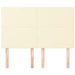 vidaXL Čelo postele krémové 144x5x118/128 cm umelá koža – Obrázok 3