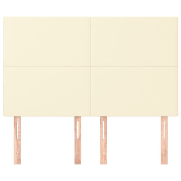 vidaXL Čelo postele krémové 144x5x118/128 cm umelá koža – Obrázok 3