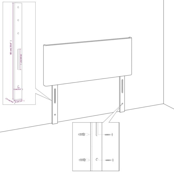 vidaXL Čelo postele krémové 144x5x118/128 cm umelá koža – Obrázok 5