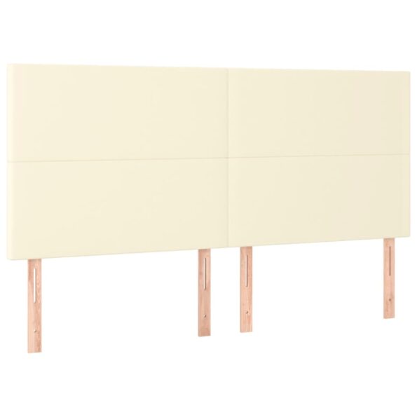 vidaXL Čelo postele krémové 160x5x118/128 cm umelá koža – Obrázok 2