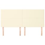 vidaXL Čelo postele krémové 160x5x118/128 cm umelá koža – Obrázok 3