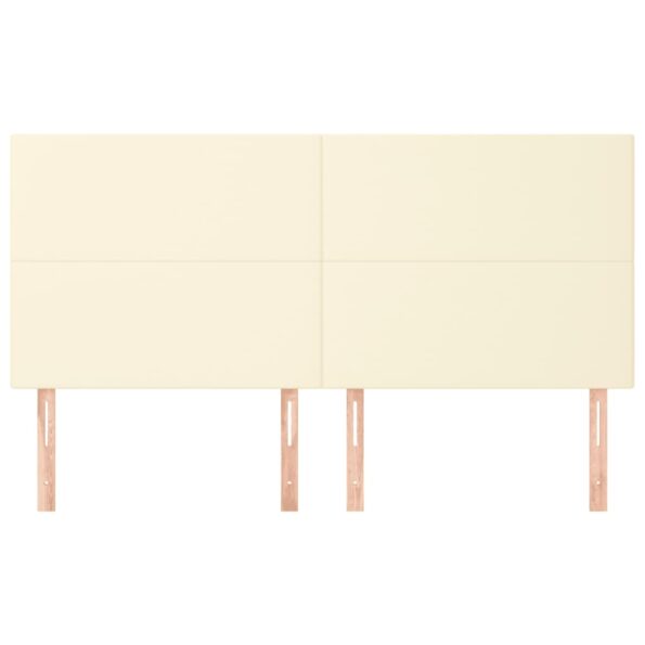 vidaXL Čelo postele krémové 160x5x118/128 cm umelá koža – Obrázok 3
