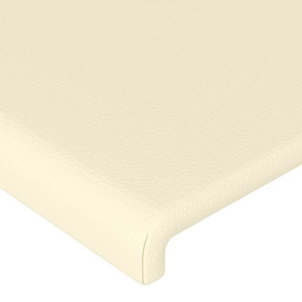 vidaXL Čelo postele krémové 160x5x118/128 cm umelá koža – Obrázok 4