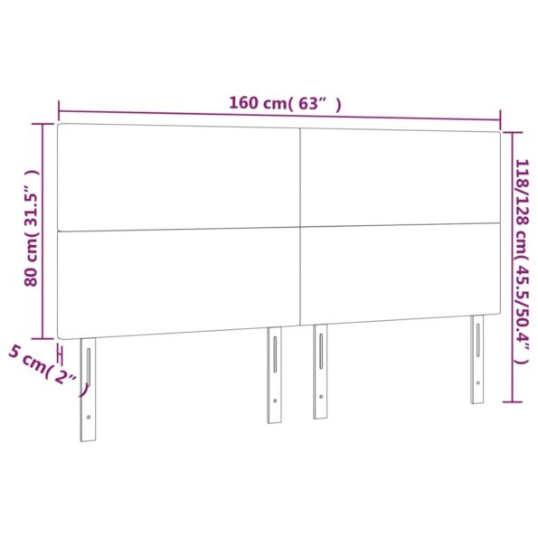 vidaXL Čelo postele krémové 160x5x118/128 cm umelá koža – Obrázok 8
