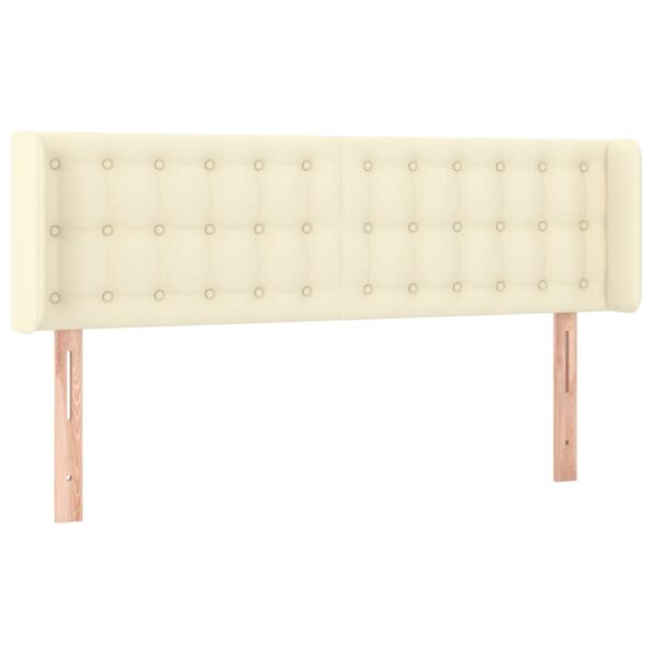 vidaXL Čelo postele so záhybmi krémový 147x16x78/88 cm umelá koža – Obrázok 2