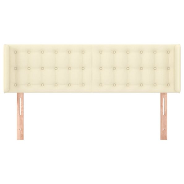 vidaXL Čelo postele so záhybmi krémový 147x16x78/88 cm umelá koža – Obrázok 3