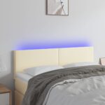 vidaXL Čelo postele krémové 144x5x78/88 cm umelá koža