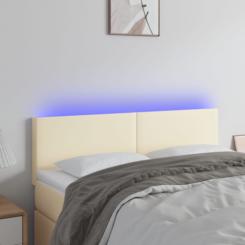 3121424_1.jpg vidaXL Čelo postele krémové 144x5x78/88 cm umelá koža – Obrázok 1