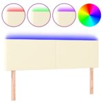 vidaXL Čelo postele krémové 144x5x78/88 cm umelá koža – Obrázok 2