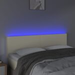 vidaXL Čelo postele krémové 144x5x78/88 cm umelá koža – Obrázok 3