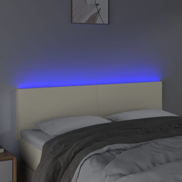 vidaXL Čelo postele krémové 144x5x78/88 cm umelá koža – Obrázok 3
