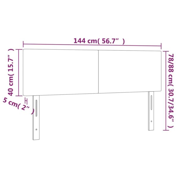 vidaXL Čelo postele krémové 144x5x78/88 cm umelá koža – Obrázok 6