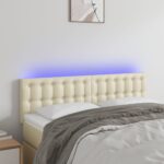 vidaXL Čelo postele krémové 144x5x78/88 cm umelá koža